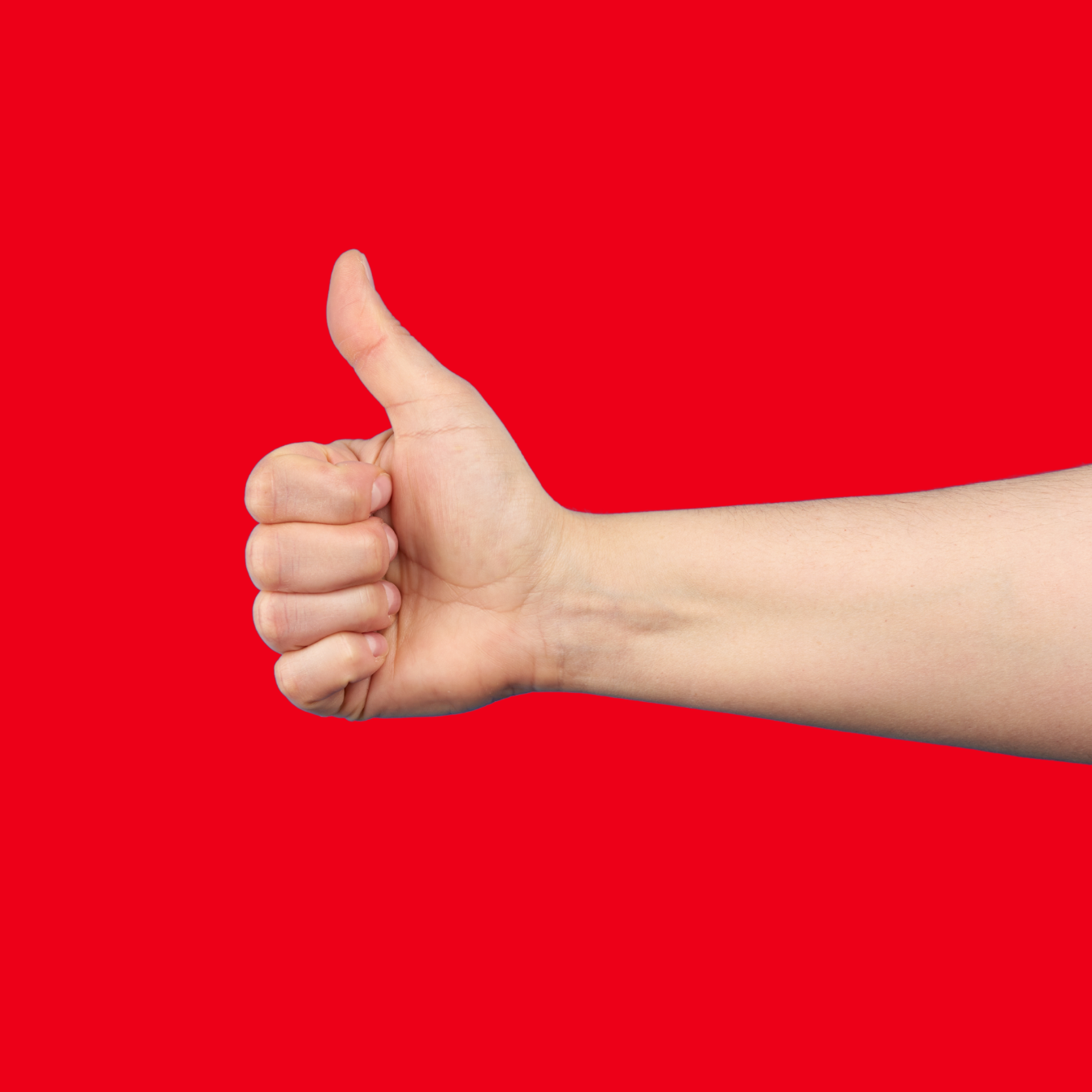 Approved coach thumbs up on red