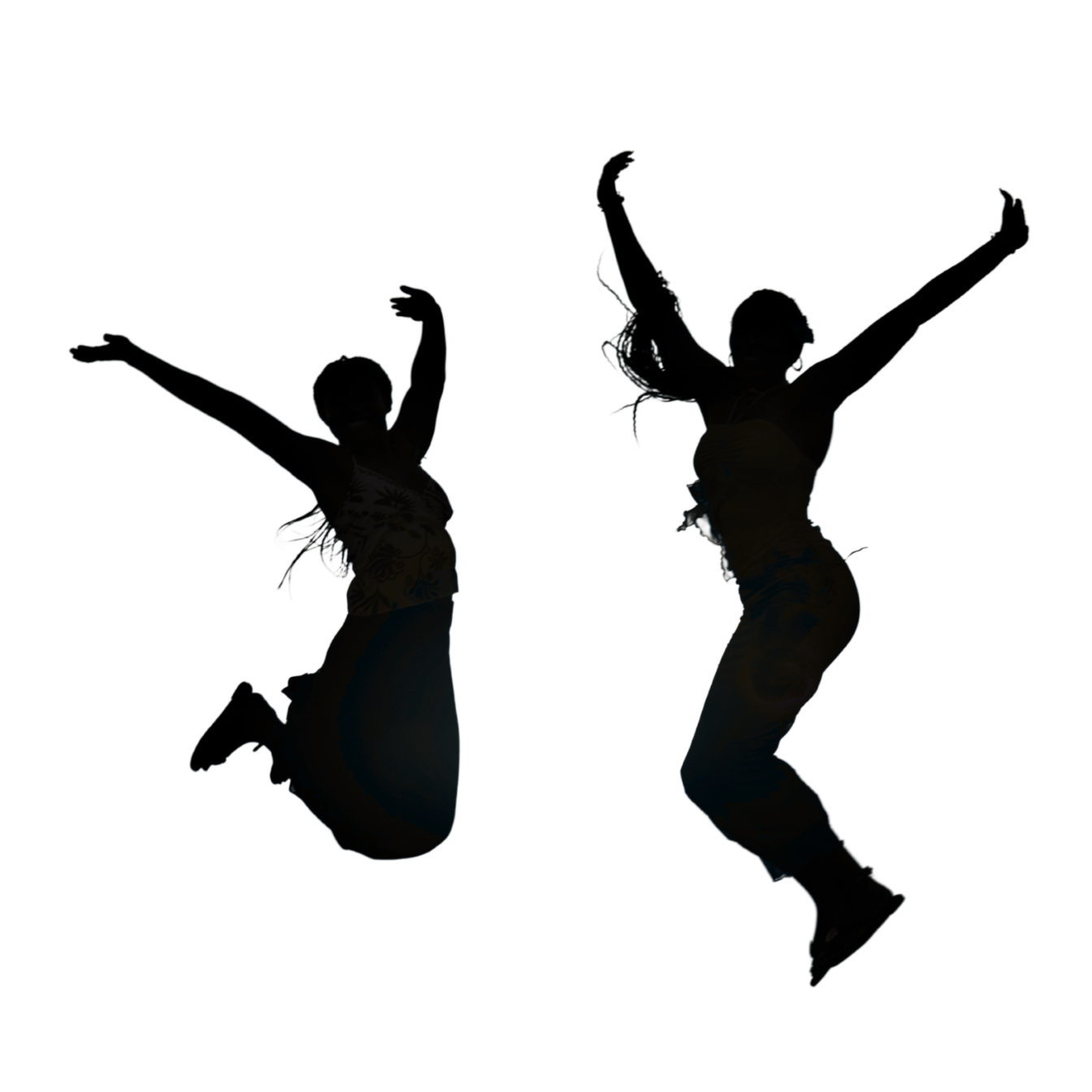 jumping people on pure white