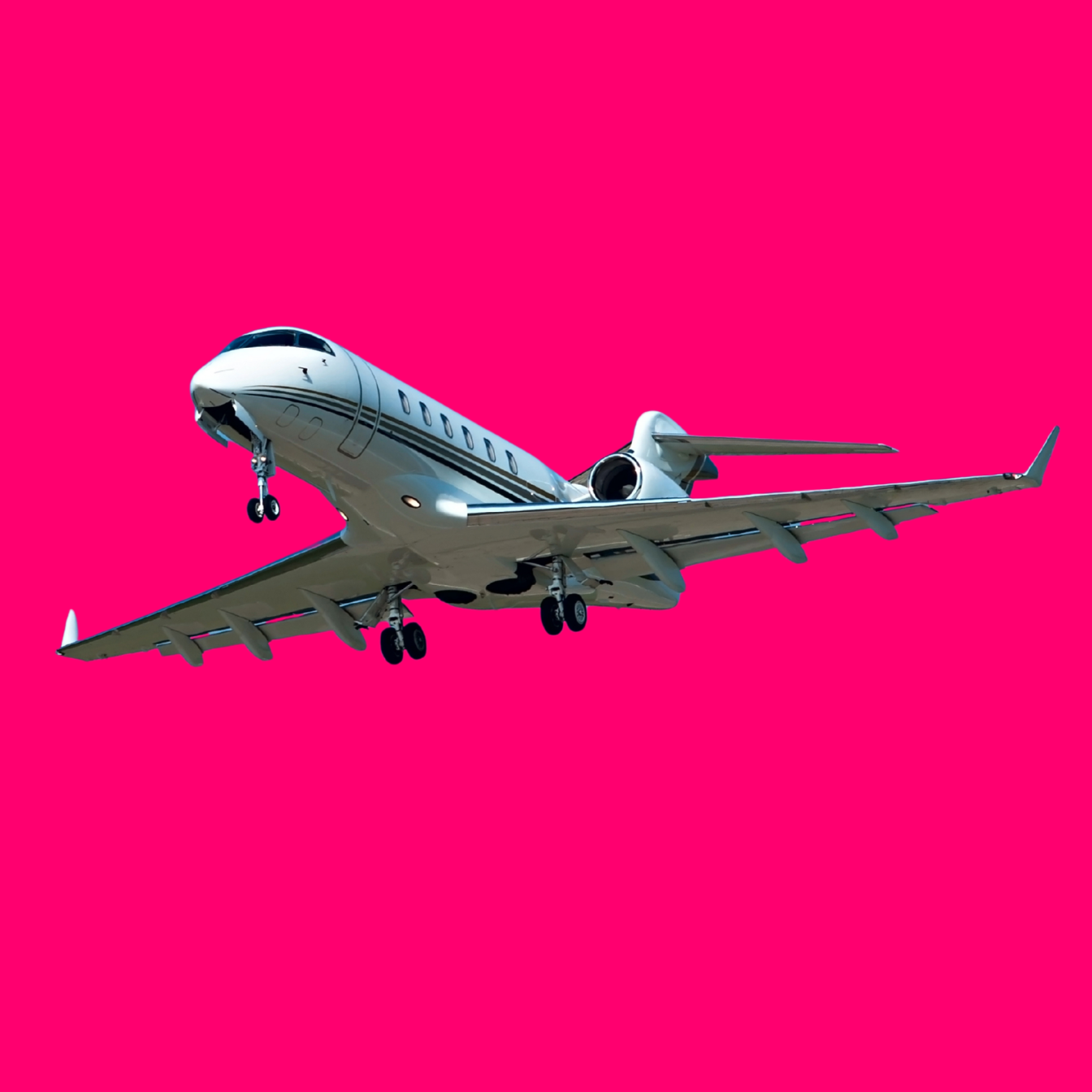 coaches private jet on pink